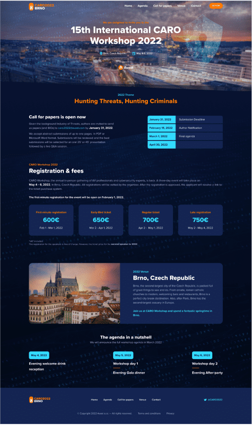 CARO2022 Workshop website page design