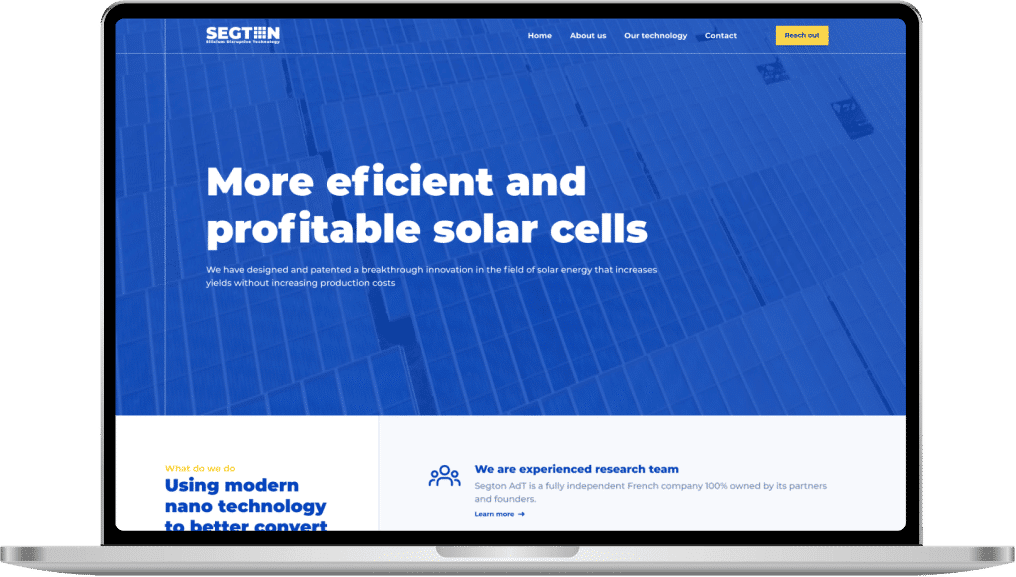 SEGTON Advanced Technology website design