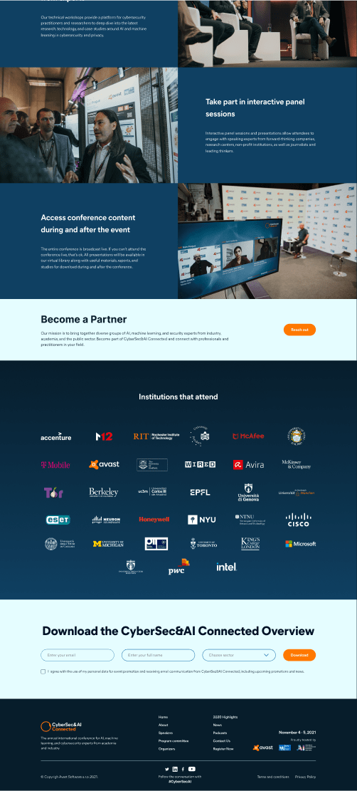 Avast CyberSec speakers section design
