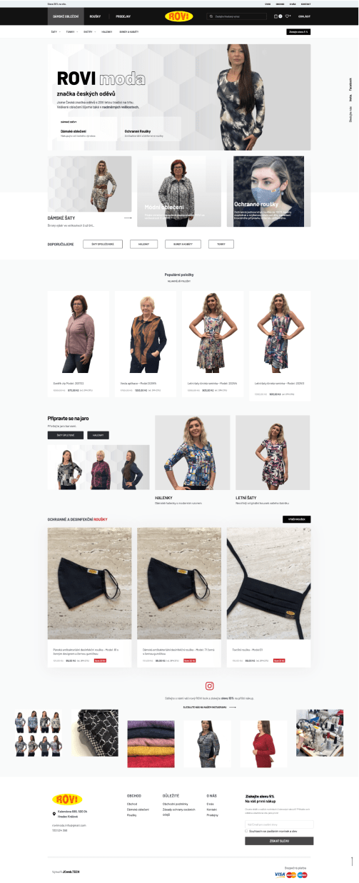 ROVImoda e-shop product listing design