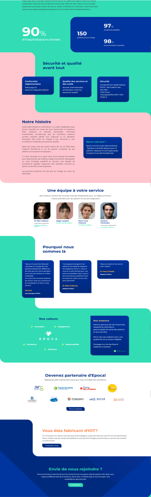 Epoca.health 1 Epoca.health website design using the round shapes of the logo